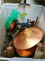 Tub of copper and brass pieces