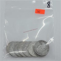 8- Franklin Half Dollars