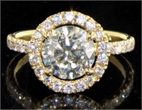 14K Gold 2.56 ct Round Brilliant Diamond Ring
