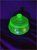 Green Depression (Uranium Glass) Candy Dish