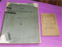 1920 Bound Navy Register & 1941 Soldier's Field