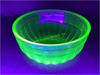 Uranium green glass bowl