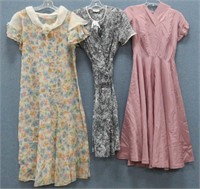 (3) 1930's -1940's Ladies Dresses