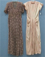 (2) 1940's Dresses- All Lace Dress & Rhinestone..