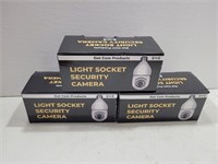 (3) NEW Light Socket Security Camera