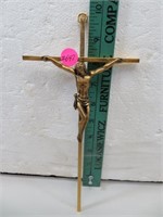 Vintage Brass Jesus on the Cross 9&7/8" x 5"
