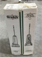 Simplicity vacuum  model 7350-appears new