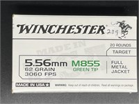 WINCHESTER 5.56 MM FULL METAL JACKET 20 RDS.