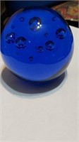 Brilliant cobalt blue glass paperweight