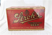 STROHS BEER BOX ADVERTISING BOX W/ BOTTLES