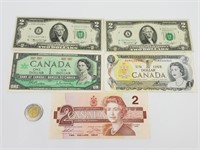 Notes bancaires differentes origines USA Canada