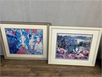 2pc LeRoy Neiman Lithographs: Chefs, Golfers