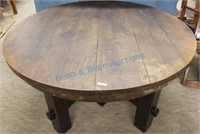 Round mission oak dining table