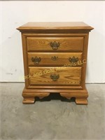 3 drawer oak nightstand
