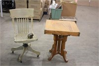 Wood Table, Vintage Desk Chair & Banthrico Piggy