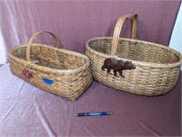 (2) Large Handmade Baskets