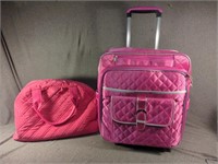 Hot Pink Luggage Bag w/ Wheels and Handle and
