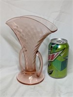 Pink Depression Fan Vase