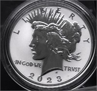 1923 REVERSE PROOF PEACE DOLLAR