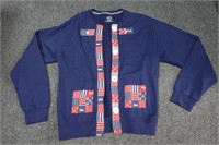Vintage Hanes Cardigan Sweatshirt USA Theme Size M