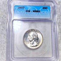 1937 Washington Silver Quarter ICG - MS60