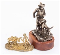 Silver Miner With Donkey Figurine .925 Silver