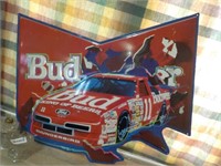 Bud Race Car tin sign newer 34x27