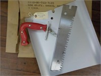 Military saw, knife shovel