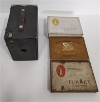 VINTAGE CIGARETTE TINS & CAMERA