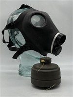 Vintage Gas Mask with Sealed Canister