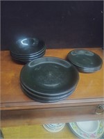 Black plate and bowl storm set