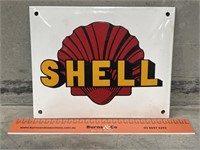 SHELL Concave Enamel Sign - 250 x 200
 Modern