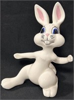 Vintage White Ceramic Rabbit unmarked 6" tall