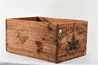 MAPLE LEAF MATCHES WOODEN SHIPPING CRATE