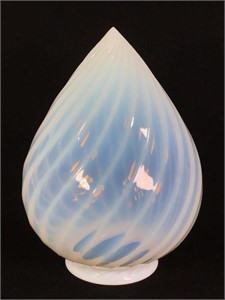 Antique Opalescent Swirl Glass Lamp Shade
