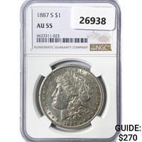 1887-S Morgan Silver Dollar NGC AU55