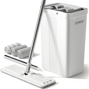 Mop and Bucket with Wringer Set, White Flat