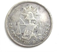 1895-DOM 50 Centavos VG Durango Rare