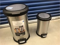 New Mainstays stainless steel trash can combo set