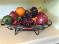 Glass Bowl w/ Faux Fruit Display