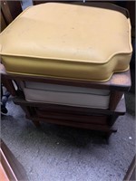 3 RETRO STACKING FOOT STOOLS W/SOME WEAR