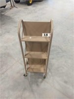 METAL LIBRARY BOOK CART ON CASTORS