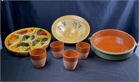 Hand Painted Pottery Serving Pieces