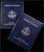 2008-W & 2011-W UNC AMERICAN SILVER EAGLES W/ COA