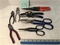 Tin snips, pliers, etc