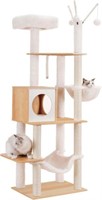 66.1" Hey-Brother Wooden Cat Tree (MPJ120WB), Cat