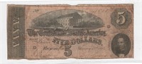 1864 $5 Confederate Note
