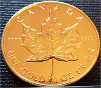 1988 $50 Canada Maple Leaf 1 oz. Gold Coin