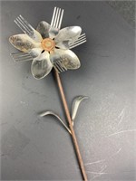 Upcycled Spoon & Fork Flower Yard Stake