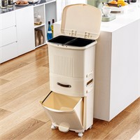 VECELO 12 Gal Kitchen Trash Can with Lid, Large-Ca